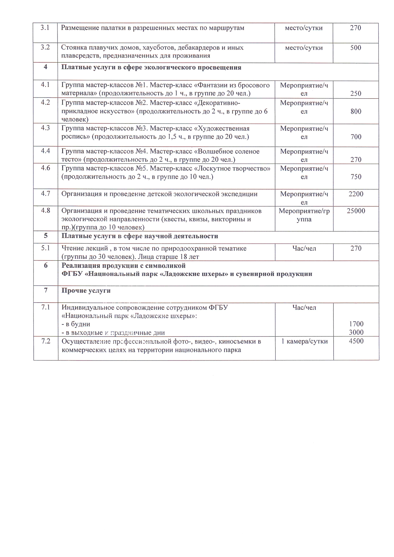 Платные услуги
